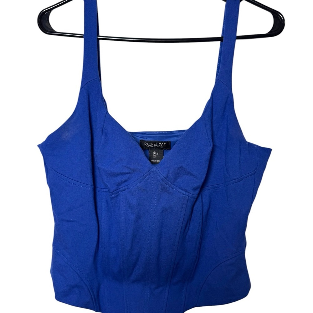 Rachel Zoe Royal Blue Viscose Blend Pullover Corset Top